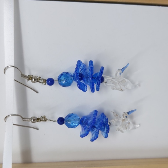 Glass Hummingbird Earrings - Picture 2 of 6